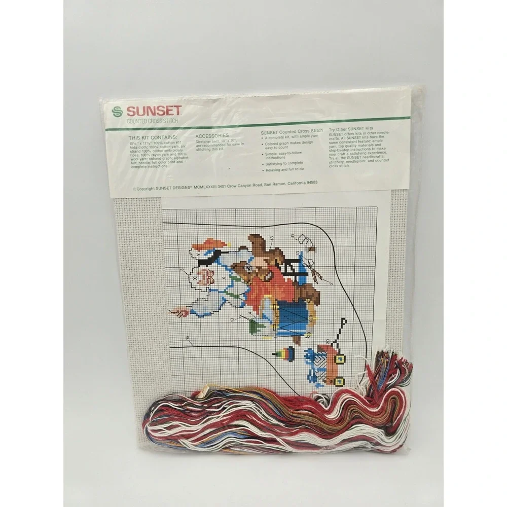 Sunset Christmas Stocking Santa's Finishing Touch Counted Cross Stitch Kit #2900